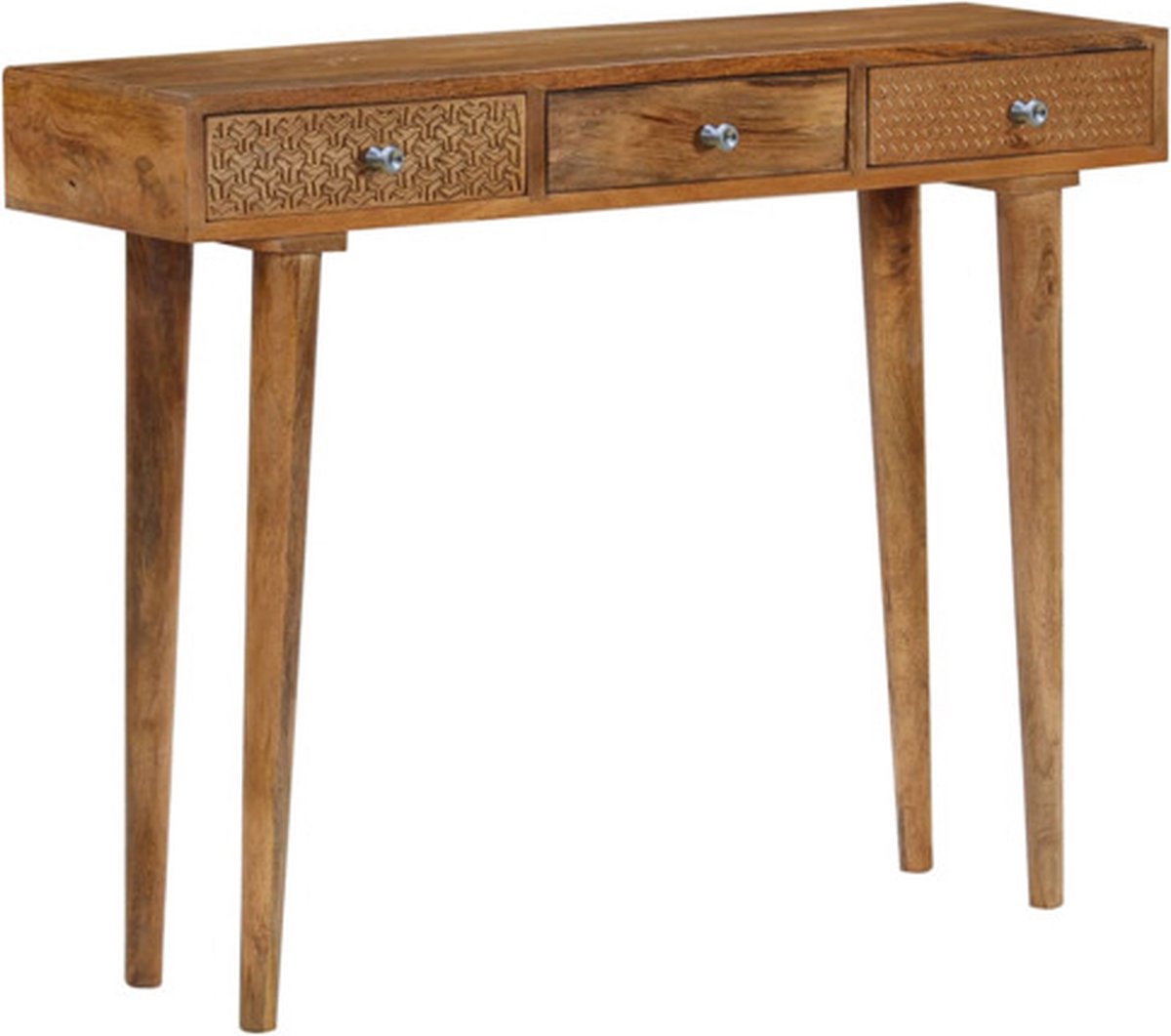 Vidaxl Wandtafel 102x30x79 Cm Massief Mangohout - Bruin