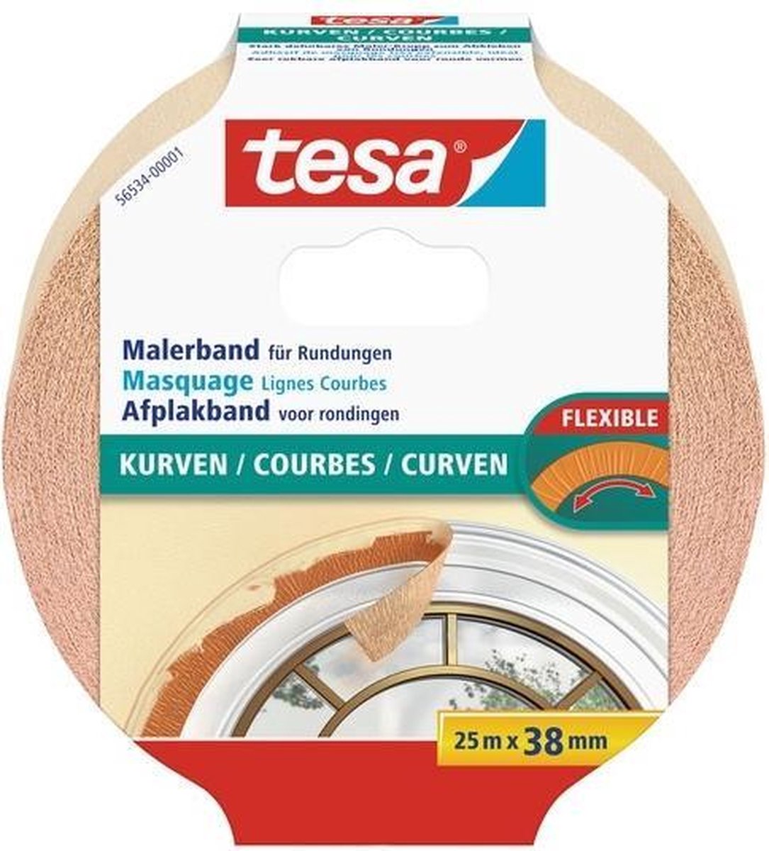 Tesa 56534-01-00 56534-01-00 Schilderstape (l x b) 25 m x 38 mm 25 m - Beige