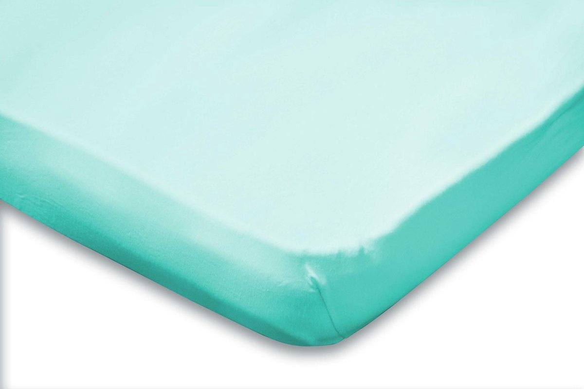 Elegance Topper Hoeslaken Jersey Katoen Stretch - Aqua 120/130/140x200cm - Blauw