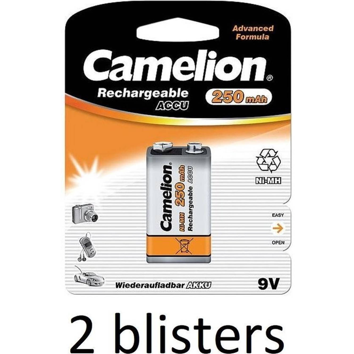 Camelion 2x Nh-9v250bp1 Rechargeable Battery Nikkel-metaalhydride (Nimh)