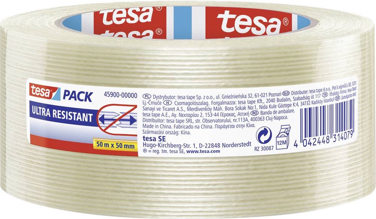 Tesa 45900-00000-00 45900-00000-00 Filament-tape Transparant (l x b) 50 m x 50 mm 50 m