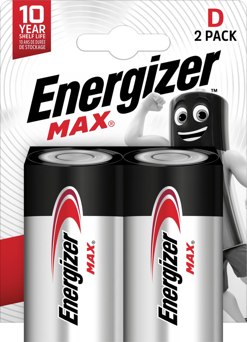 Energizer Batterijen Max D, Blister Van 2 Stuks