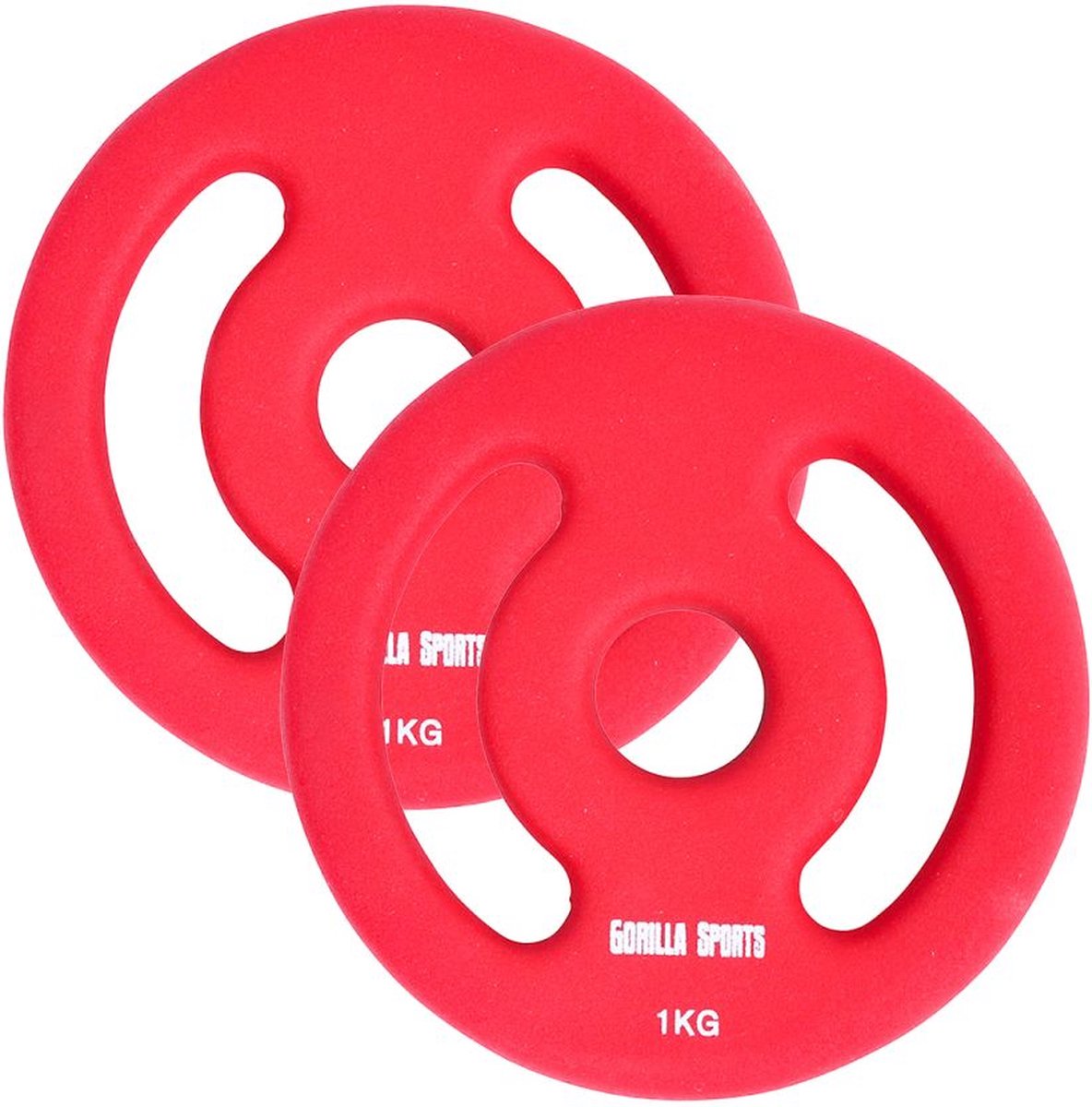 Gorilla Sports Gewichtsschijf - Halterschijven - 2 X 1 Kg - Vinyl - Rubber