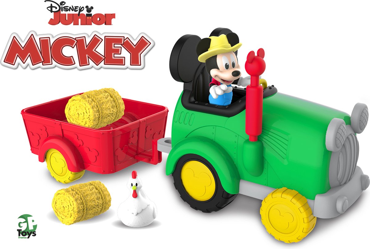 Disney Junior Mickey Mouse Boeren Tractor - Speelset Incl. Mickey Mouse Figuur 7.5cm