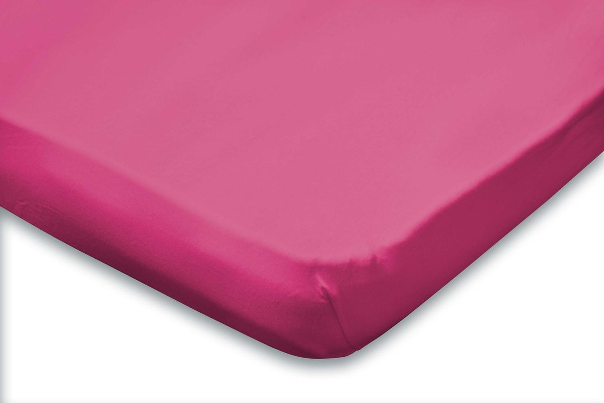 Elegance Topper Hoeslaken Jersey Katoen Stretch - Fuchsia 90x210/220 - 100x200cm - Roze
