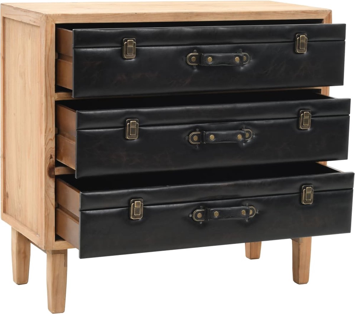 Vidaxl Ladekast 80x36x75 Cm Massief Vurenhout - Bruin