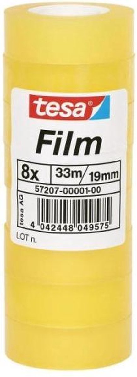 Tesa 57207-01-00 film Transparant (l x b) 33 m x 19 mm 8 stuk(s)