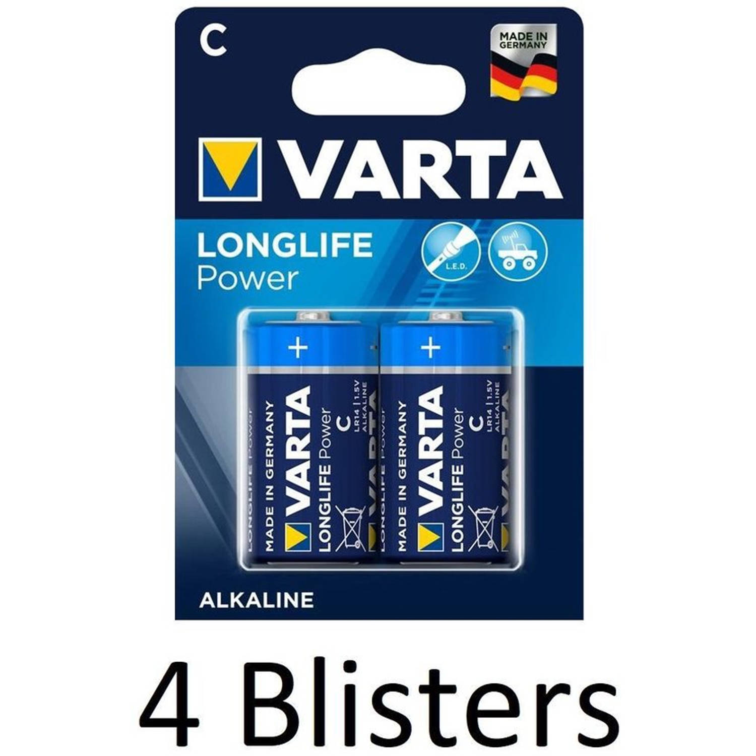 Varta 8 Stuks (4 Blisters A 2 St) Longlife Power C Batterijen