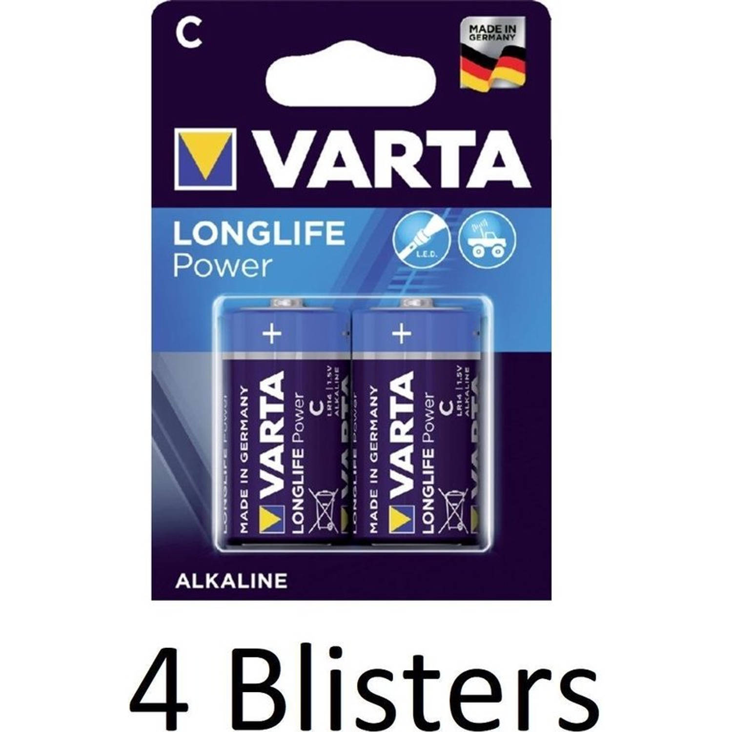 Varta 8 Stuks (4 Blisters A 2 St) Longlife Power C Batterijen