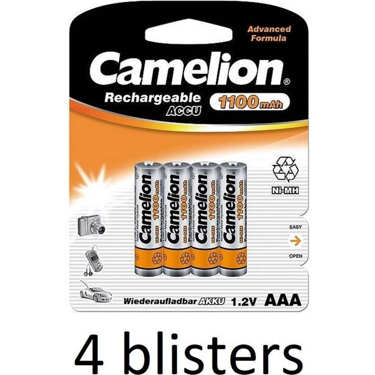 Camelion 4x Nh-aaa1100bp4 Rechargeable Battery Nikkel-metaalhydride (Nimh)