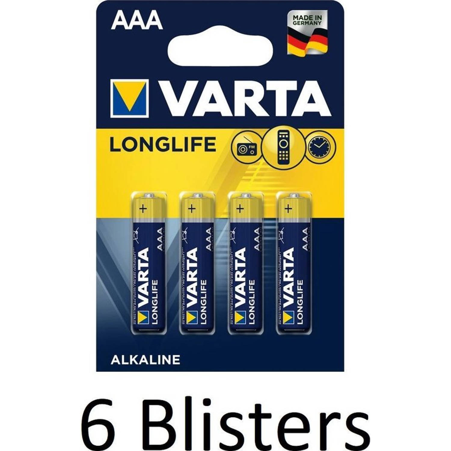 Varta 24 Stuks (6 Blisters A 4 St) Longlife Aaa Alkaline Batterij