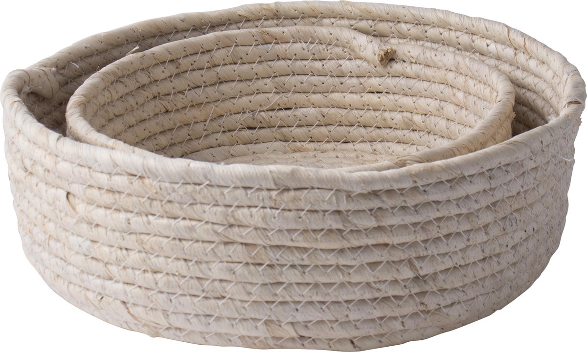 Gusta Mandje Maisblad - Set 2 Stuks - Beige