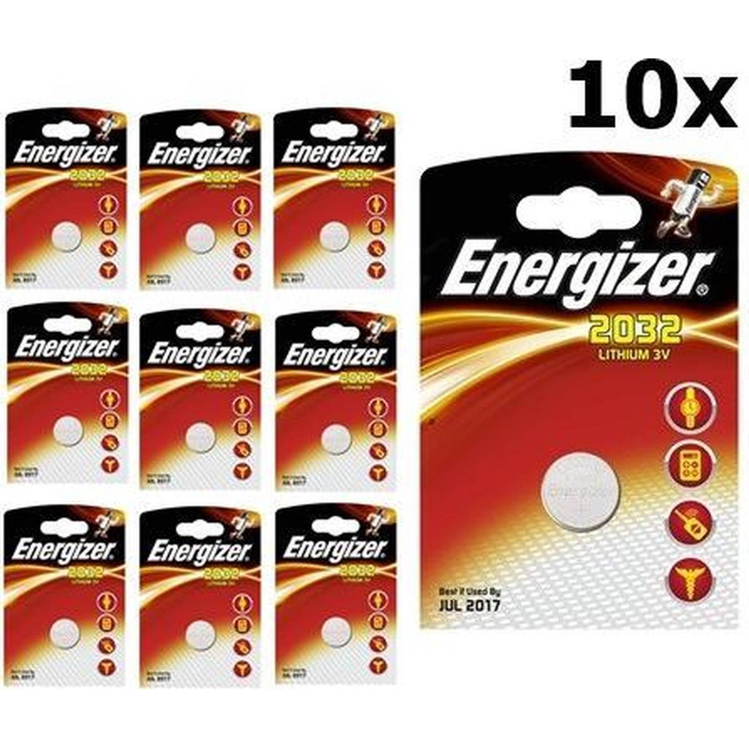 Energizer 10 Stuks Cr2032 3v Lithium Batterij