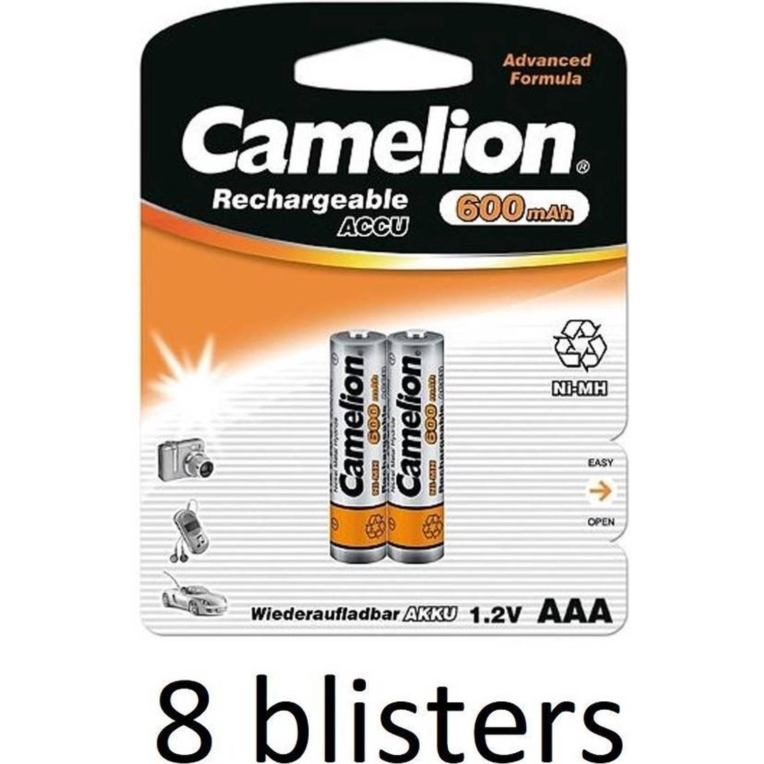 Camelion Aaa Oplaadbare Batterij 600 Mah - 16 Stuks