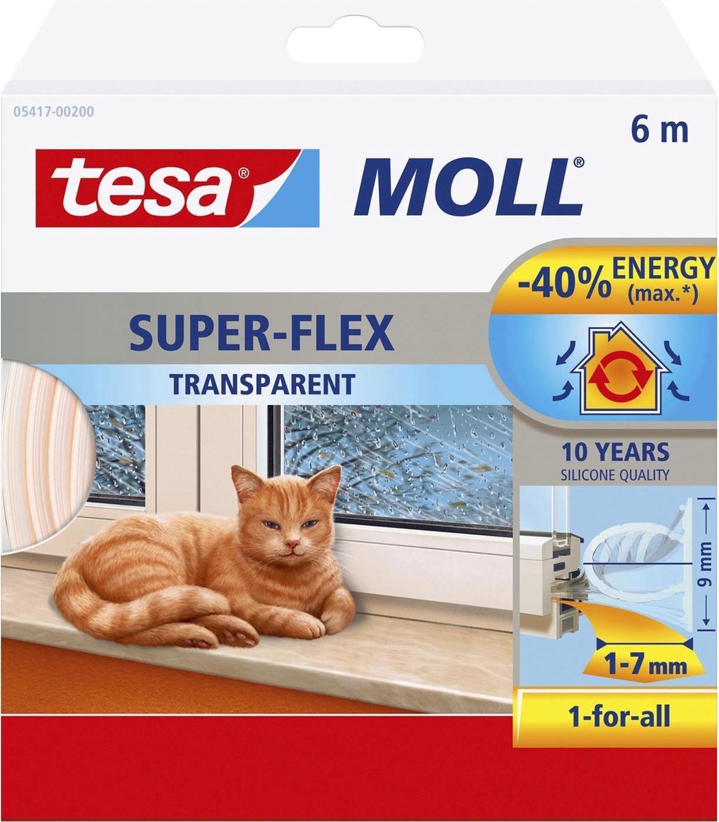 Tesa 05417-00200-02 Afdichtingstape MOLL Transparant 6 m