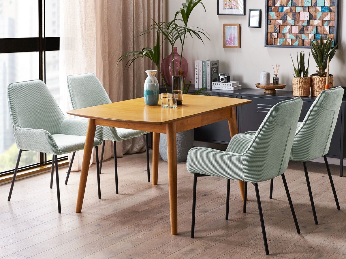 Beliani Toms - Verlengbare Tafel-lichte Houtkleur-mdf - Bruin
