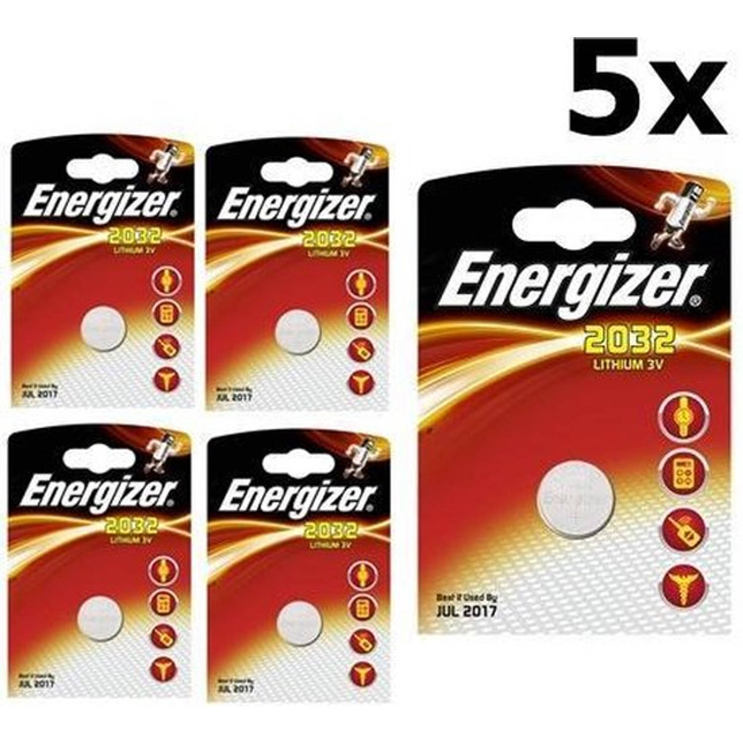 Energizer 5 Stuks Cr2032 3v Lithium Batterij