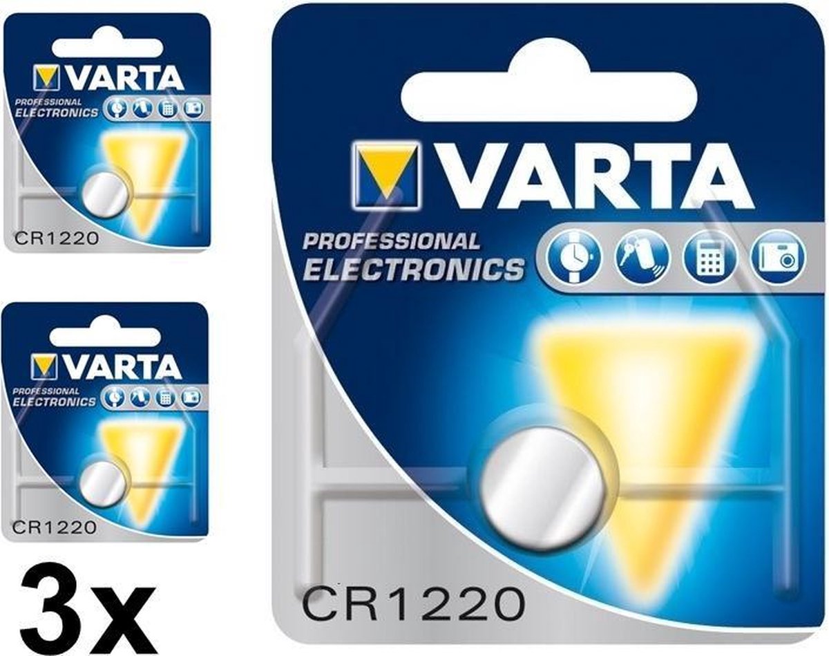 Varta 3 Stuks - Professional Electronics Cr1220 6220 35mah 3v Knoopcelbatterij