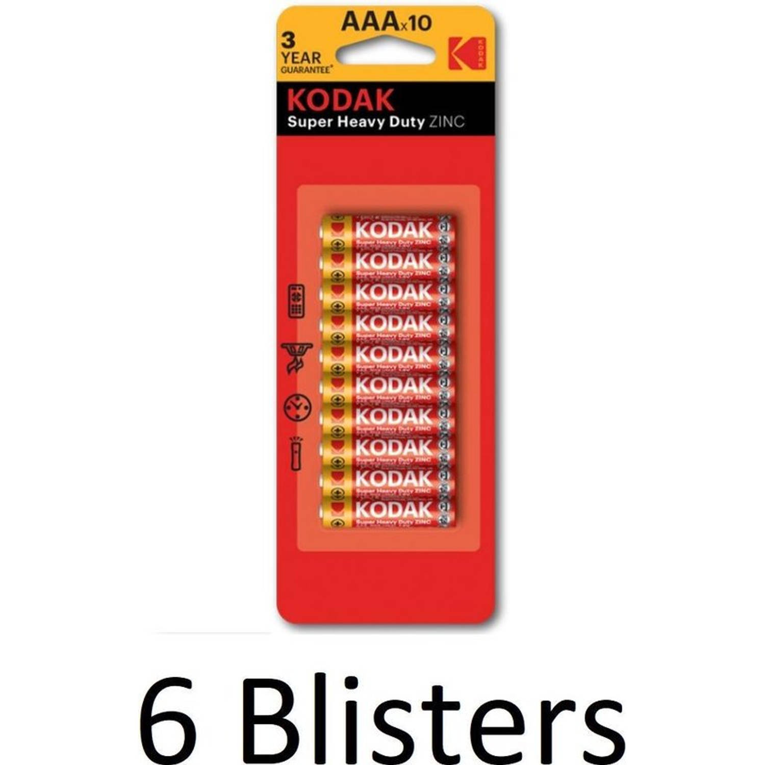 Kodak 60 Stuks(6 Blisters A 10 St) Zinc Super Heavy Duty Aaa