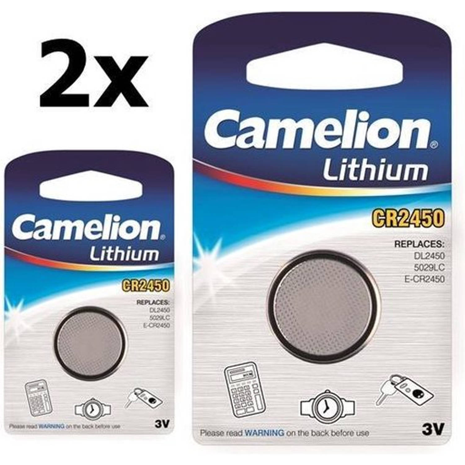 Camelion 2 Stuks Cr2450 3v Lithium Knoopcelbatterij