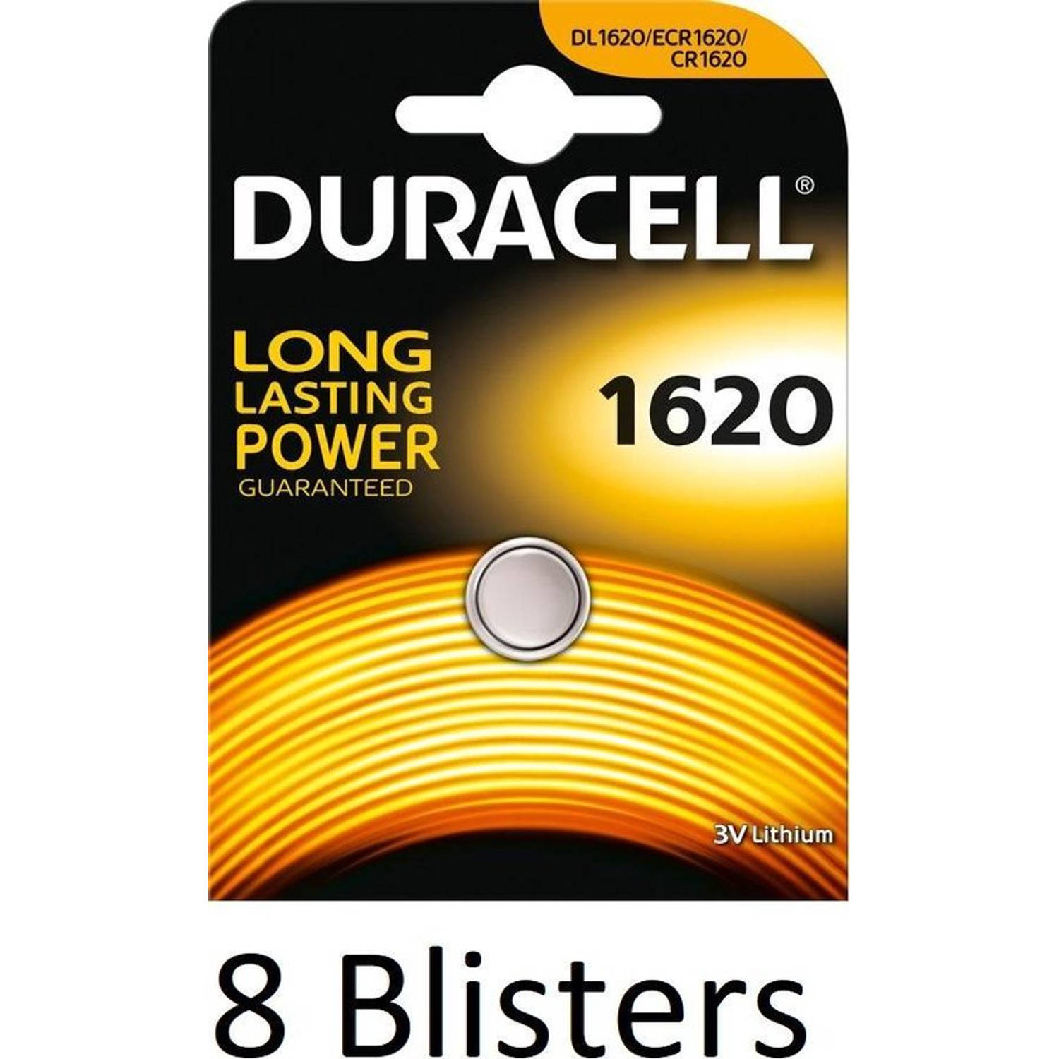 Duracell 8 Stuks (8 Blisters A 1 St) Cr1620 - Lithium Batterij - Dl1620