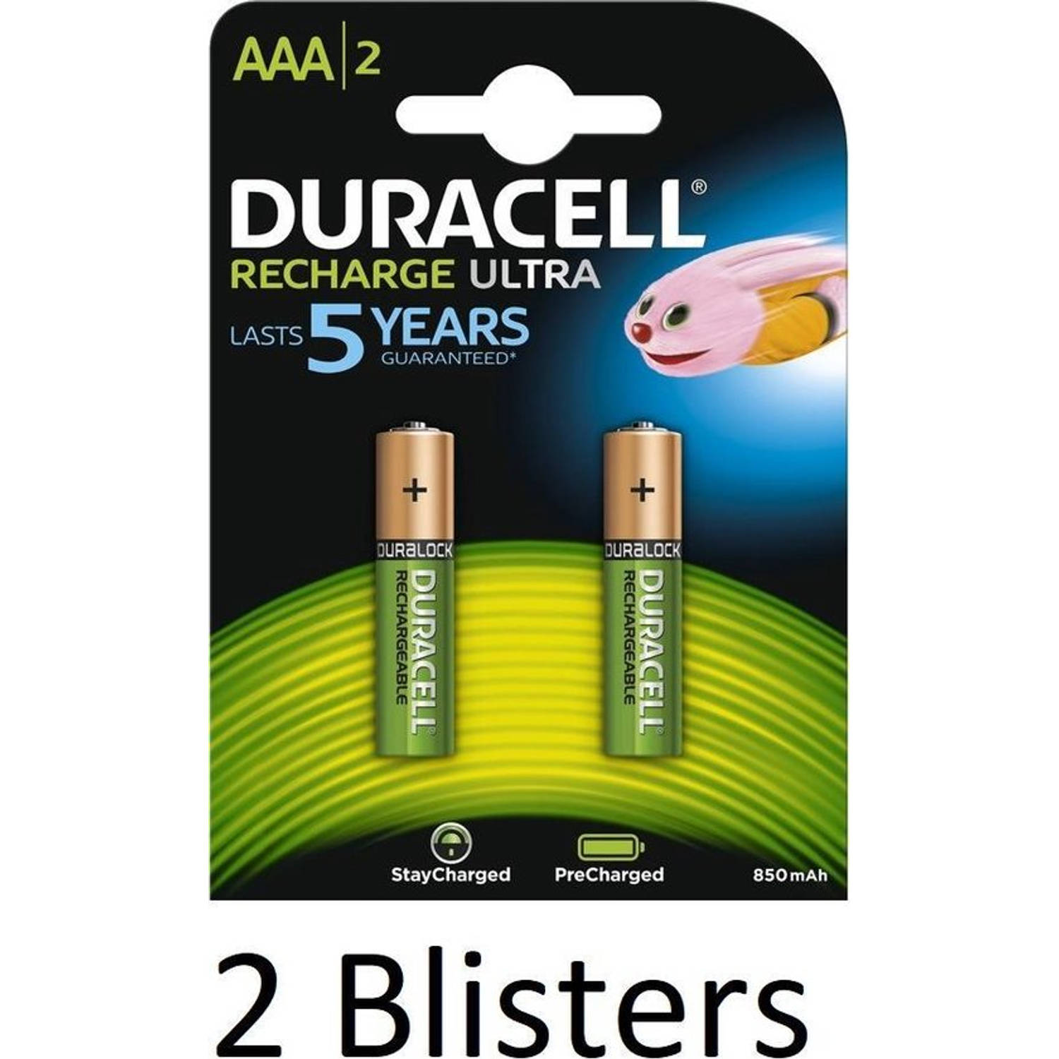 Duracell 4 Stuks (2 Blisters A 2 St) Aaa Oplaadbare Batterijen - 850 Mah