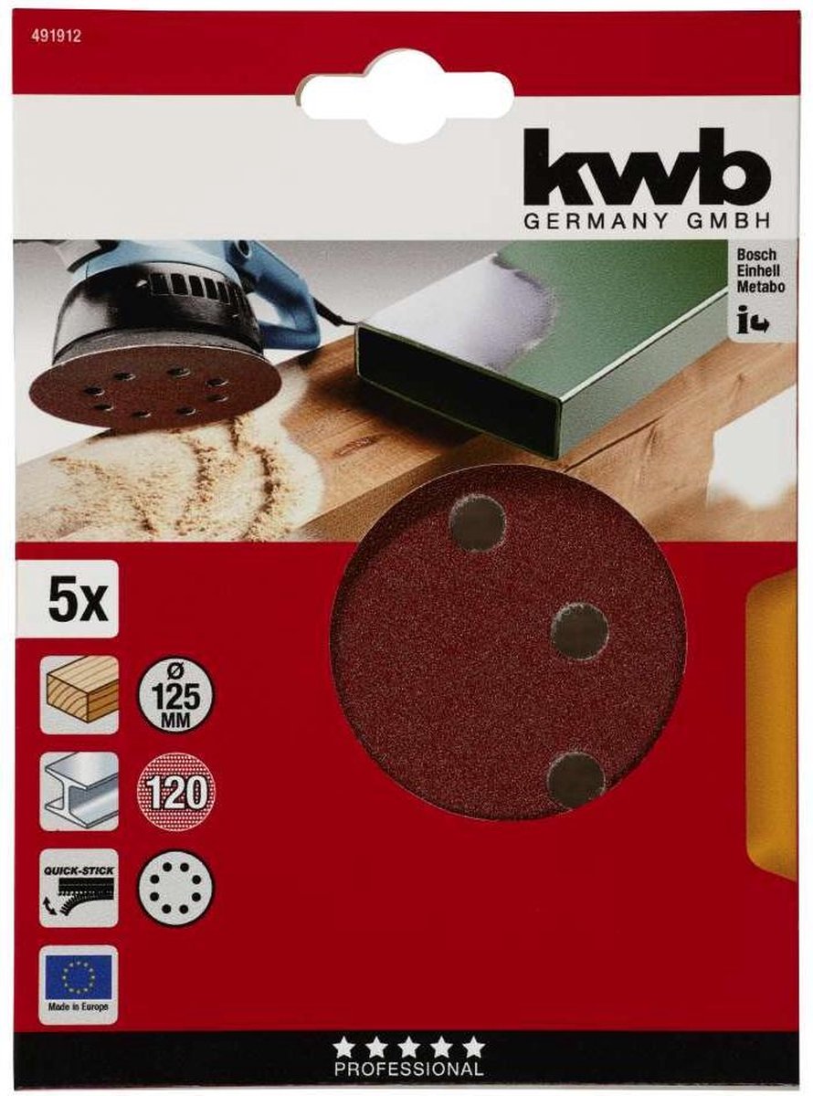 kwb Schuurschijven 125 Mm K120 - Set A 5