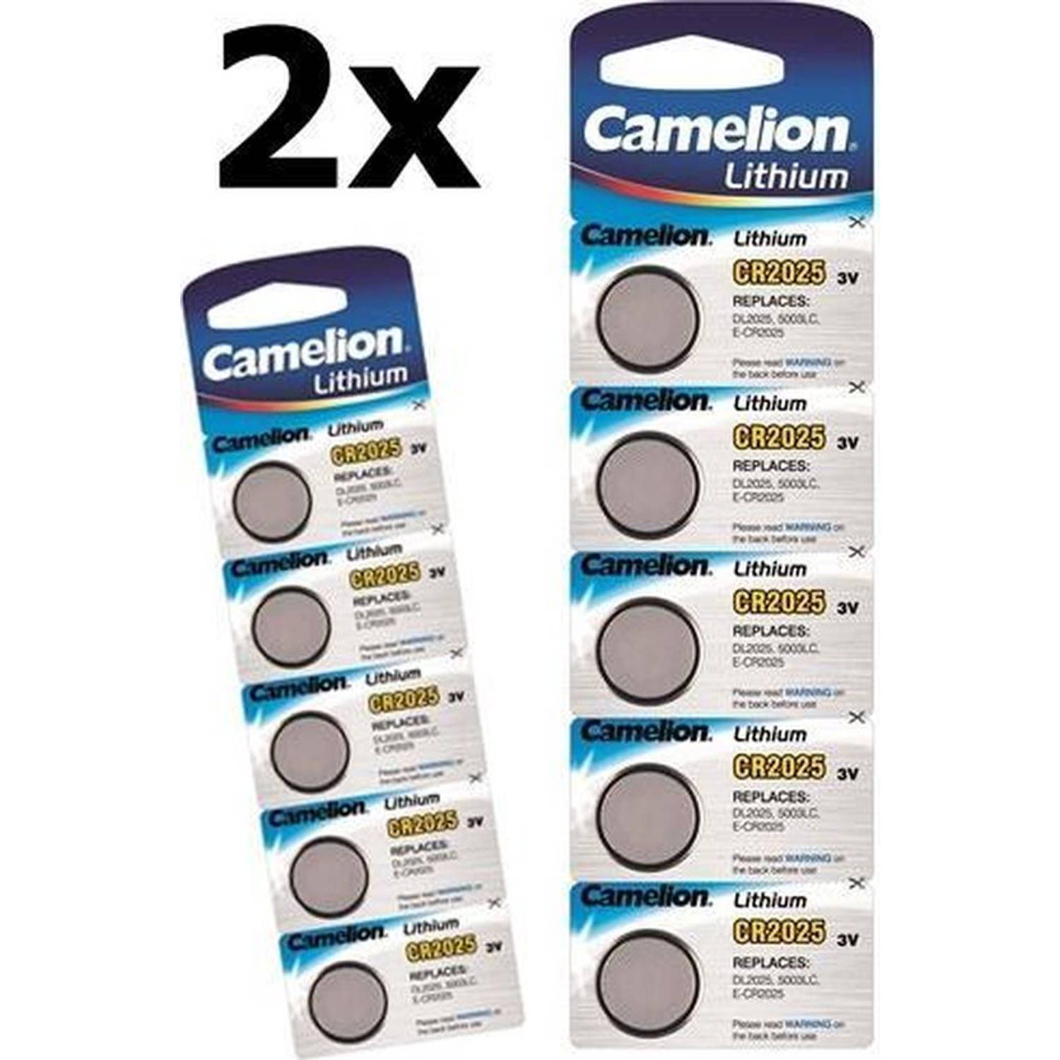 Camelion 10 Stuks (2 Blisters A 5st) - Cr2025 3v Lithium Knoopcel Batterij