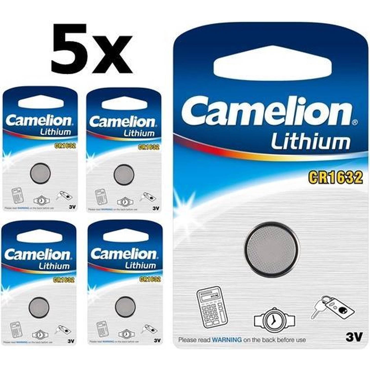 Camelion 5 Stuks - Cr1632 125mah 3v Lithium Knoopcel Batterij