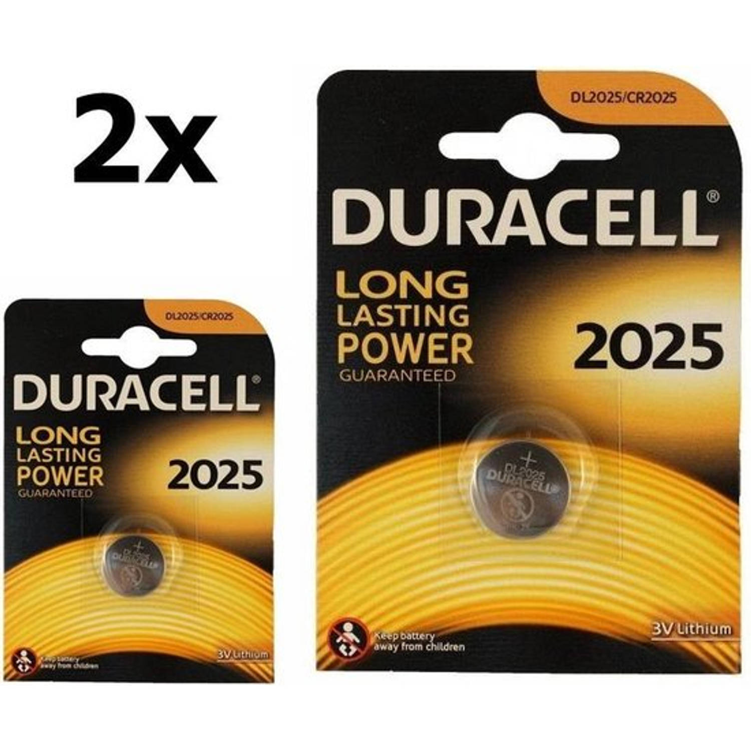 Duracell 2 Stuks Cr2025 3v Lithium Knoopcel Batterij