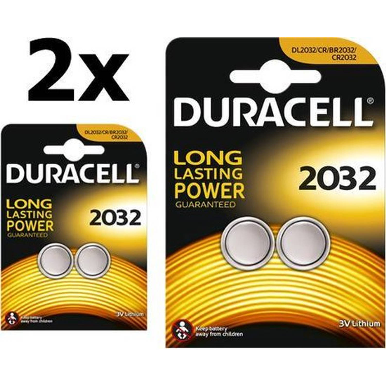 Duracell 4 Stuks (2 Blisters A 2st) - Cr2032 3v Lithium Knoopcel Batterij