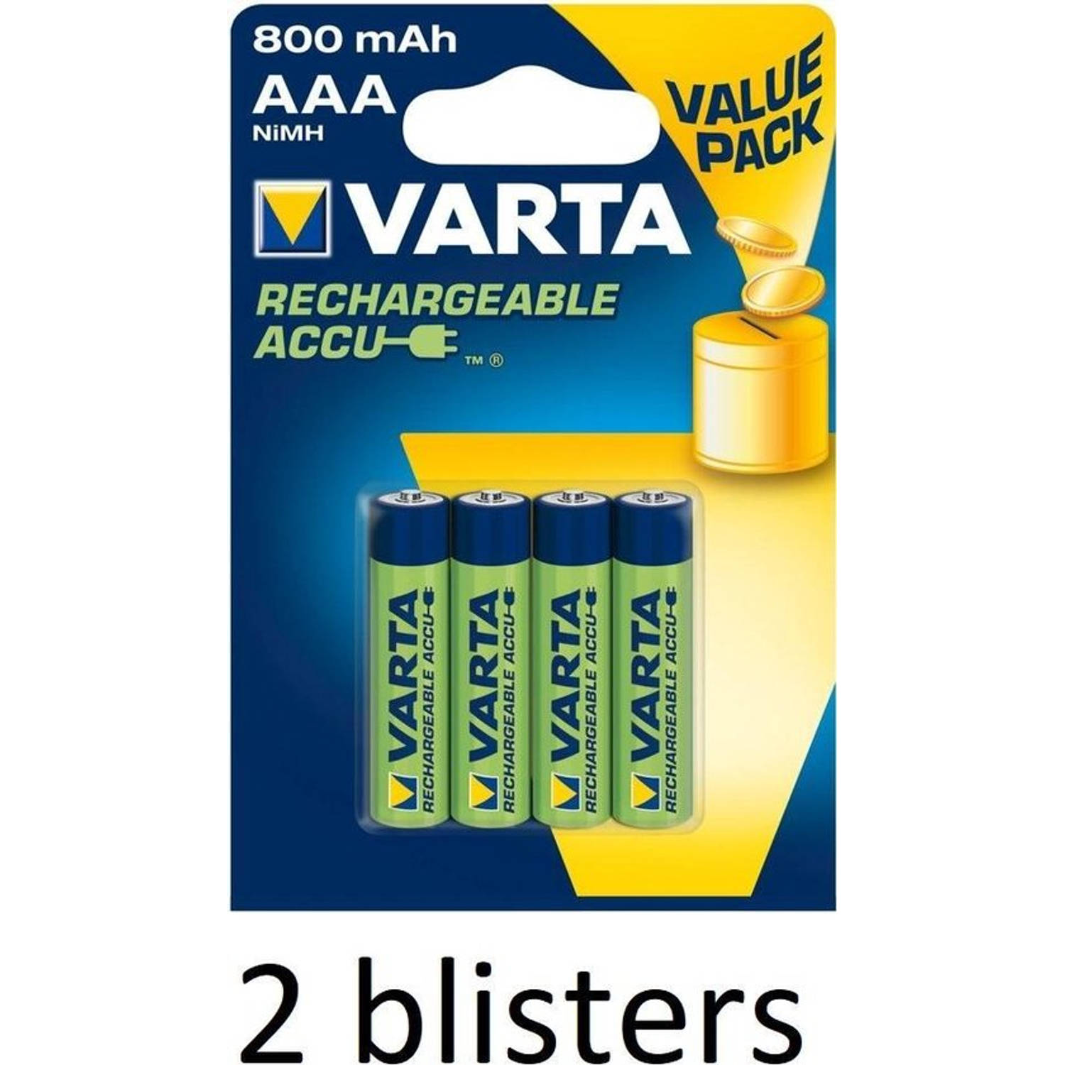 Varta 8 Stuks (2 Blisters A 4 Stuks) Rechargeable Accu Aaa 800 Mah