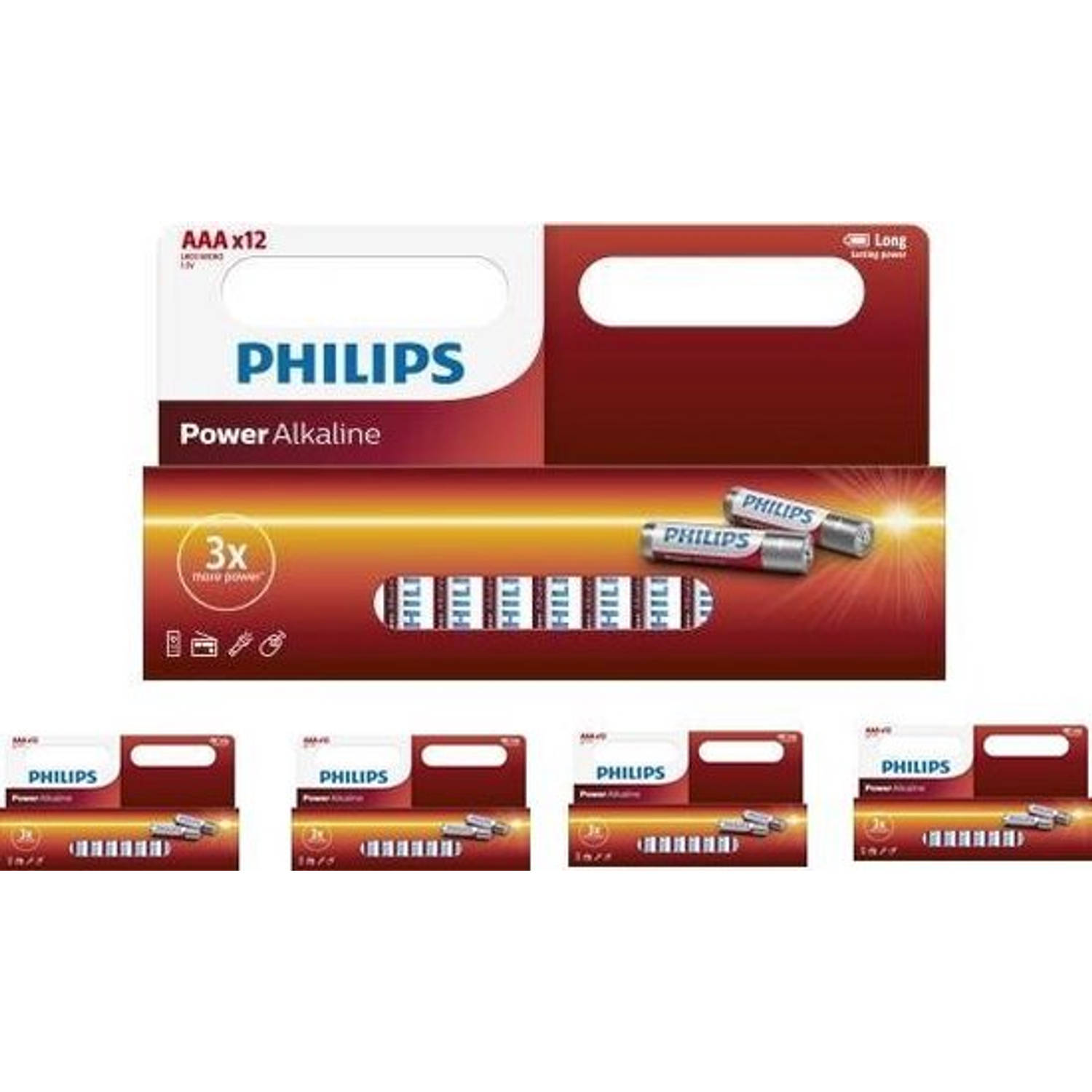 Philips 60 Stuks (5 Blisters A 12st) - Aaa R3 Power Alkaline