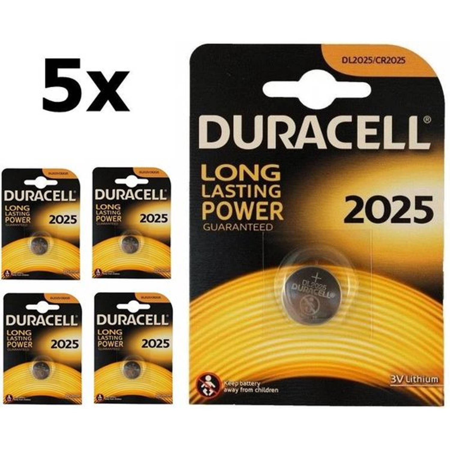 Duracell 5 Stuks Cr2025 3v Lithium Knoopcel Batterij