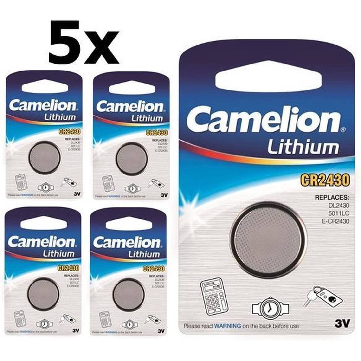 Camelion 5 Stuks Cr2430 3v Lithium Knoopcelbatterij