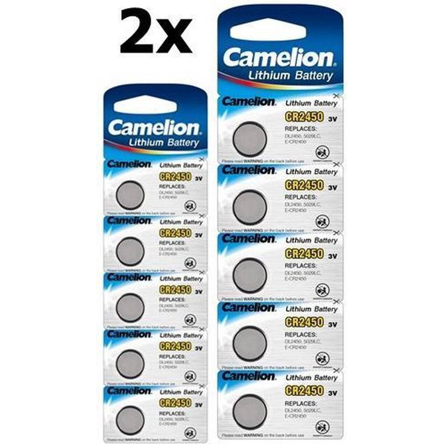 Camelion 10 Stuks (2 Blister A 5st) Cr2450 3v Lithium Knoopcelbatterij