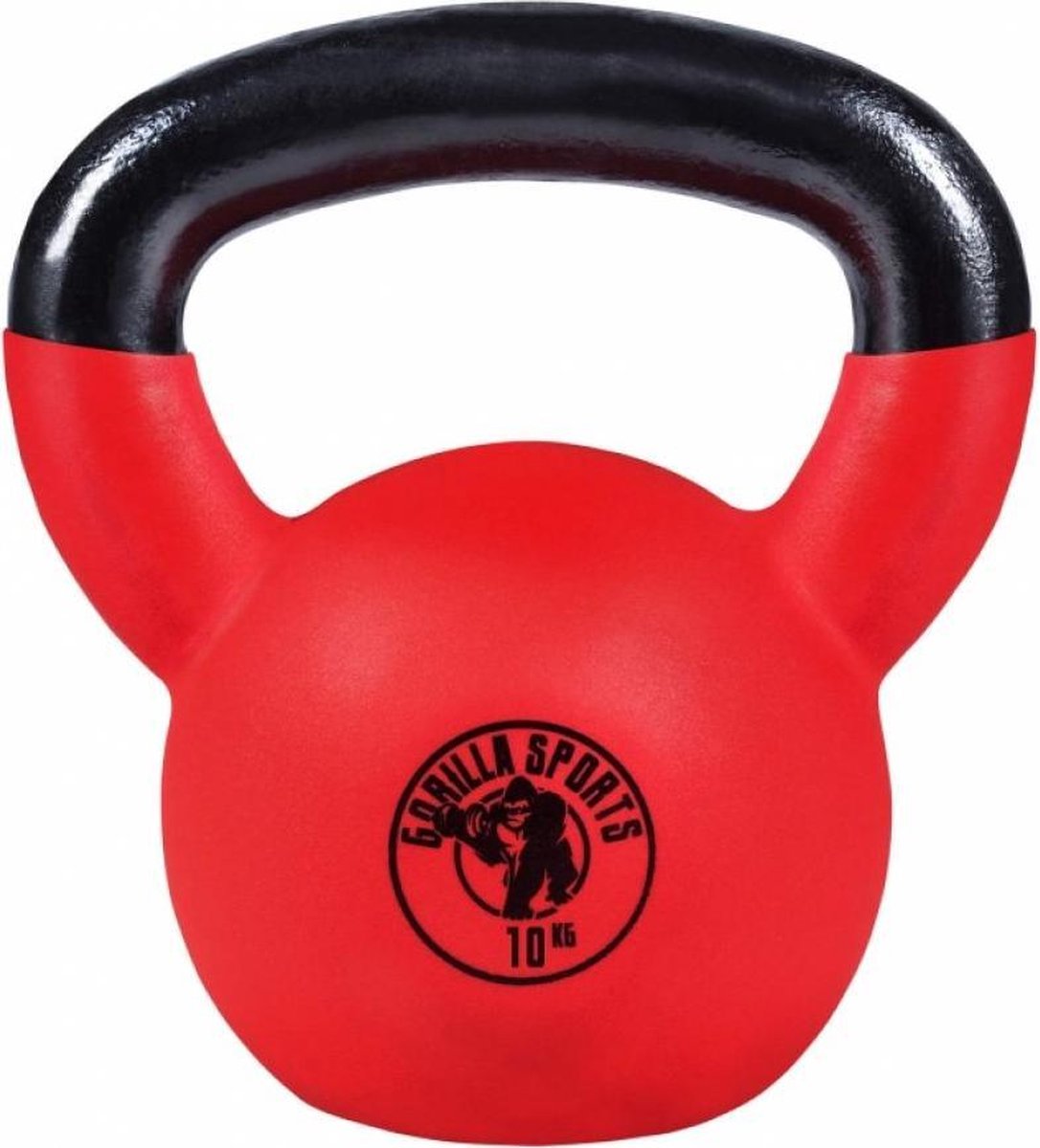 Gorilla Sports Kettlebell - Gietijzer - Rubber Coating - 10 Kg