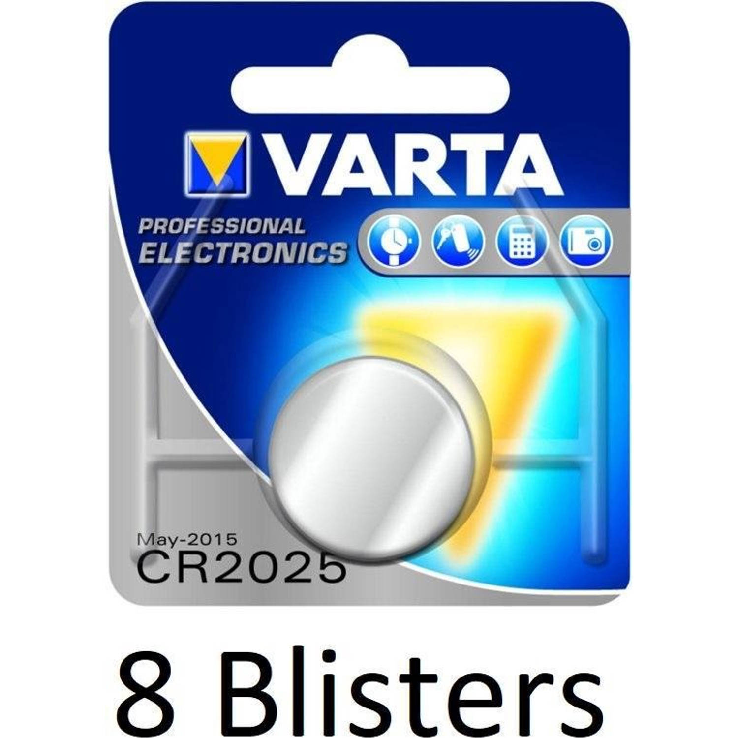 Varta 8 Stuks (8 Blisters A 1 St) Cr2025 Primary Lithium Wegwerpbatterij