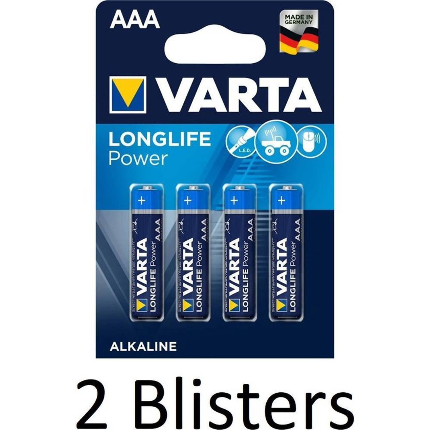 Varta 8 Stuks (2 Blisters A 4 St) Longlife Power Aaa Batterijen