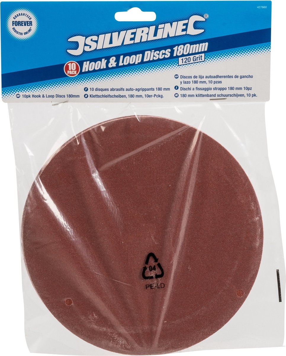 Silverline Schuurschijf 180mm K120 - 10 Stuks