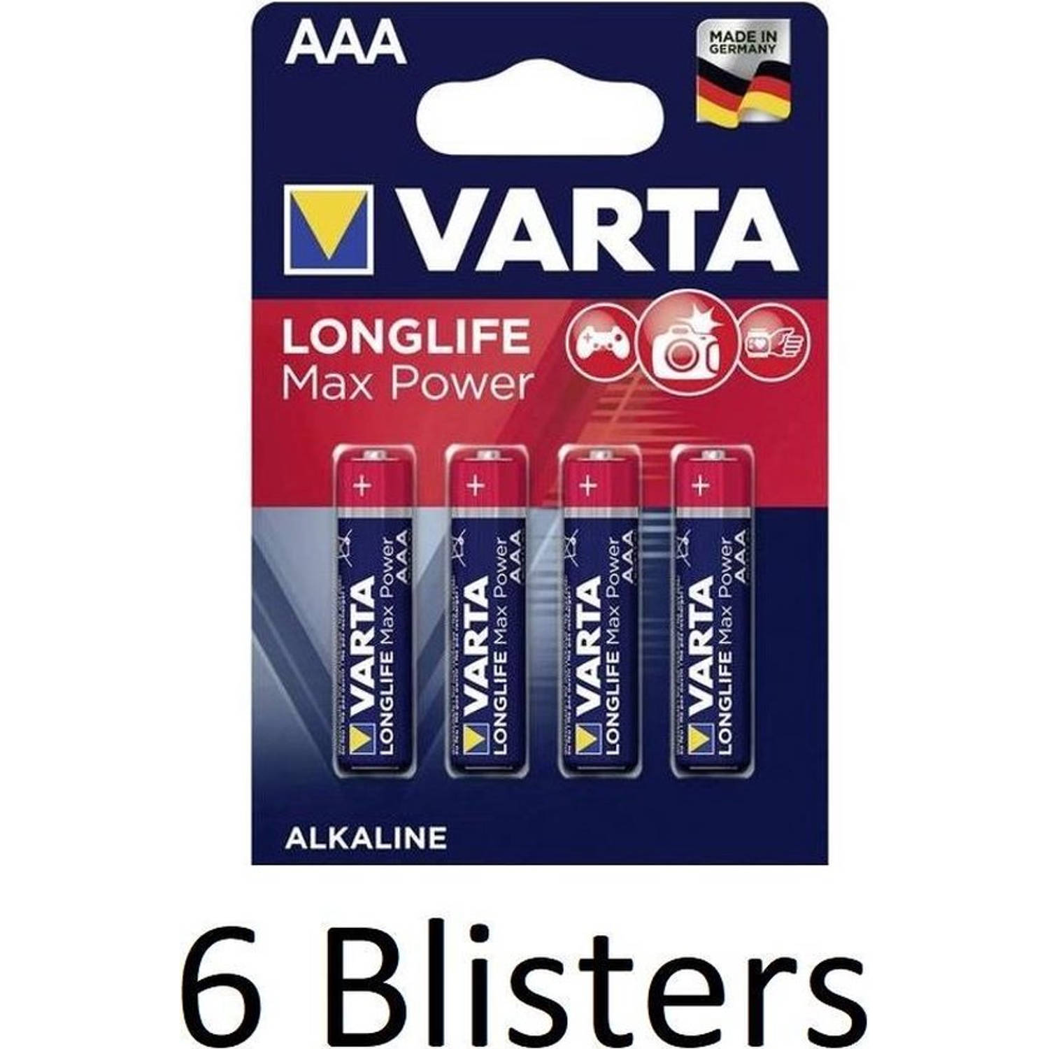 Varta 24 Stuks (6 Blisters A 4 St) Longlife Max Power Aaa Batterijen