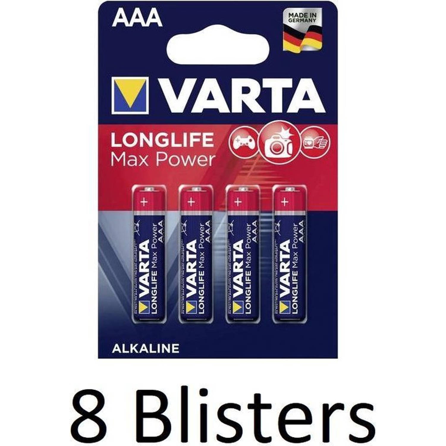 Varta 32 Stuks (8 Blisters A 4 St) Longlife Max Power Aaa Batterijen