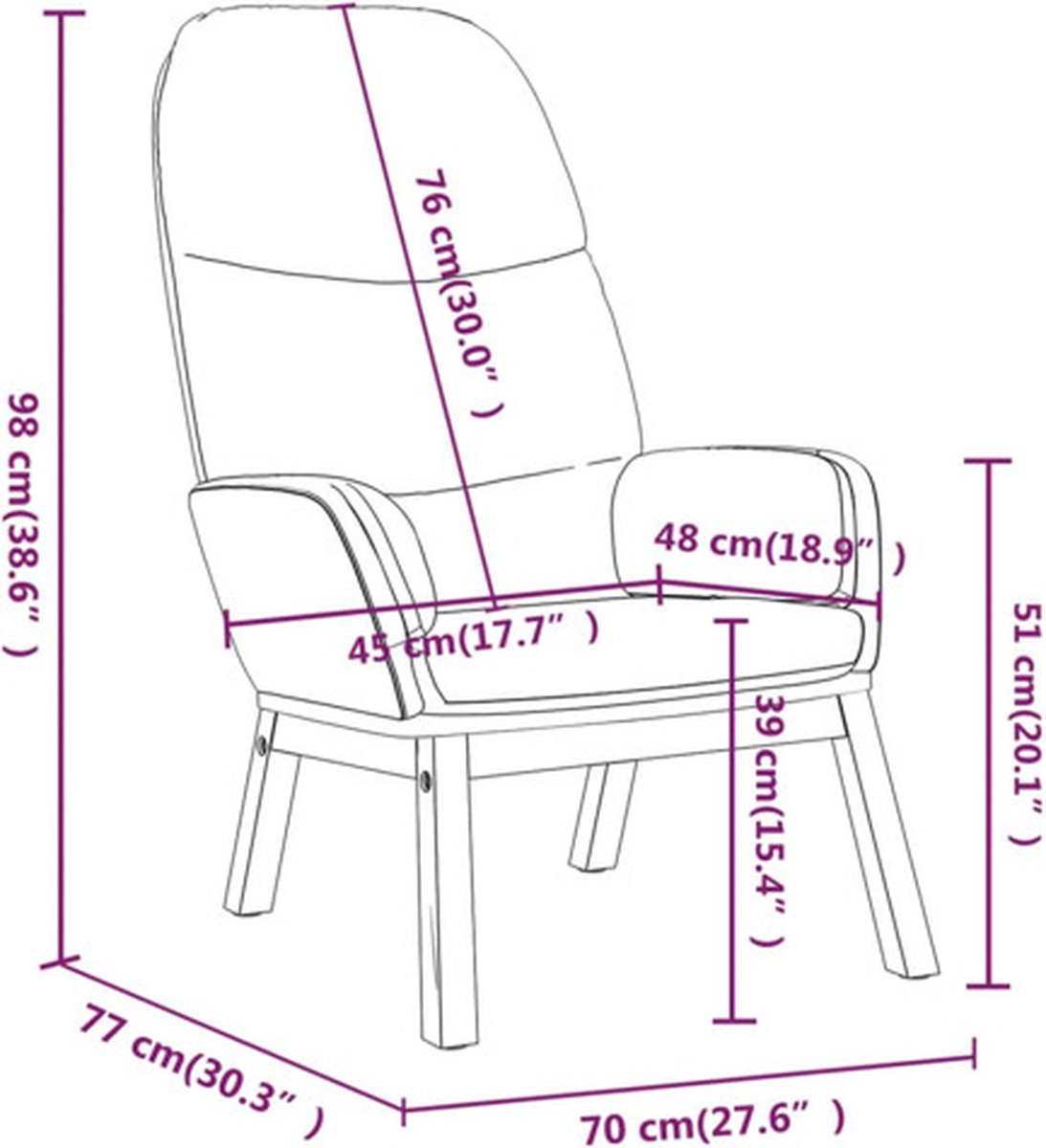 Vidaxl Relaxstoel Stof - Blauw