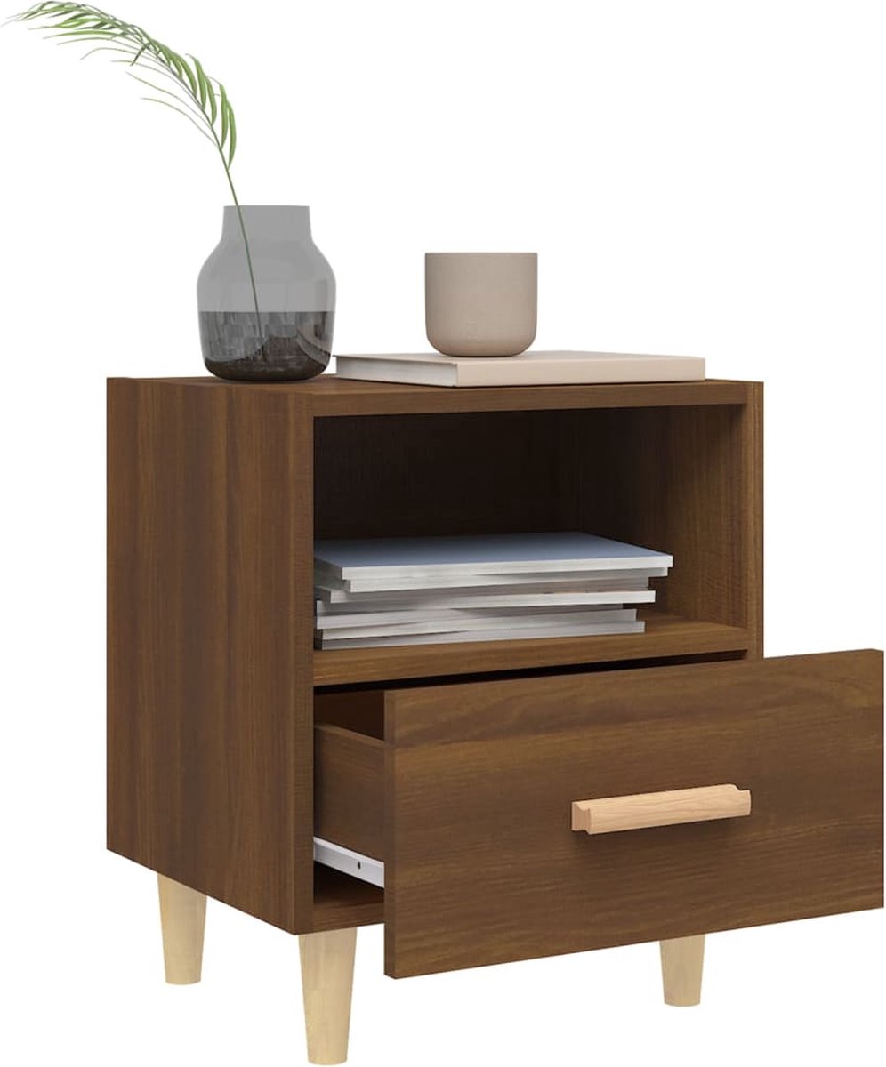 Vidaxl Nachtkastjes 2 St 40x35x47 Cmeikenkleurig - Bruin