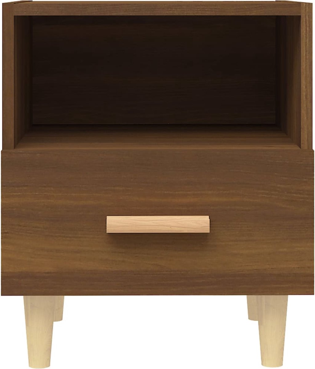 Vidaxl Nachtkastjes 2 St 40x35x47 Cmeikenkleurig - Bruin