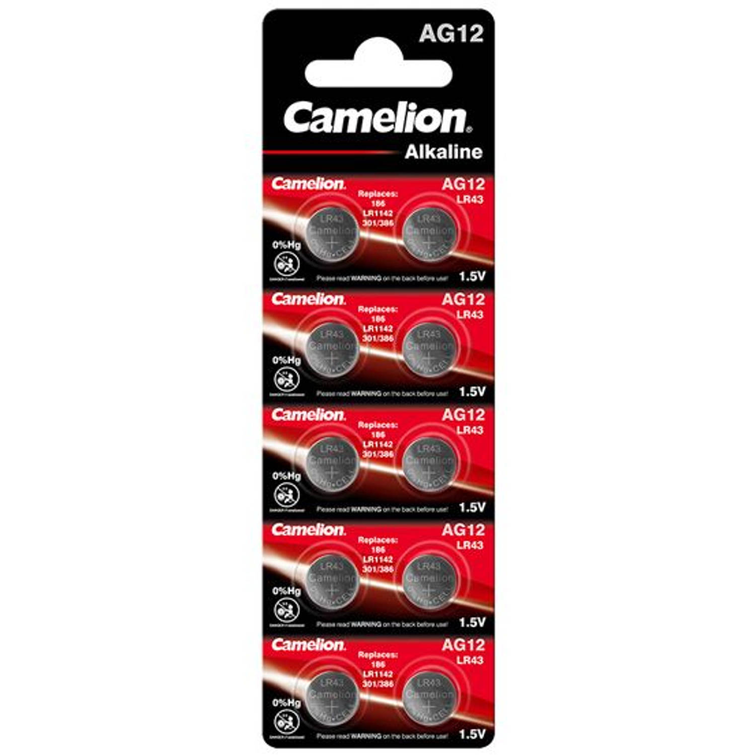 Camelion Ag12 Lr43 Alkaline 10 Stuks