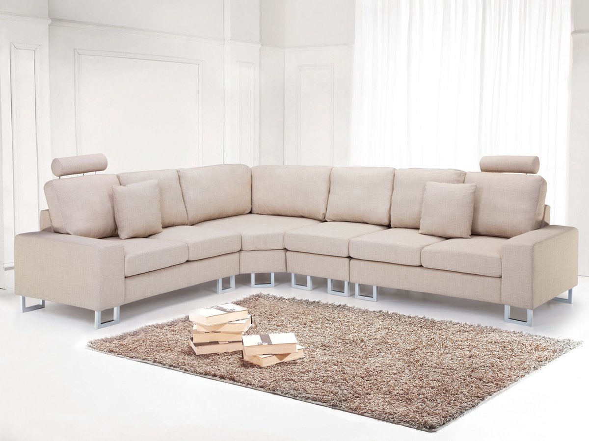 Beliani Stockholm - Hoekbank--polyester - Beige