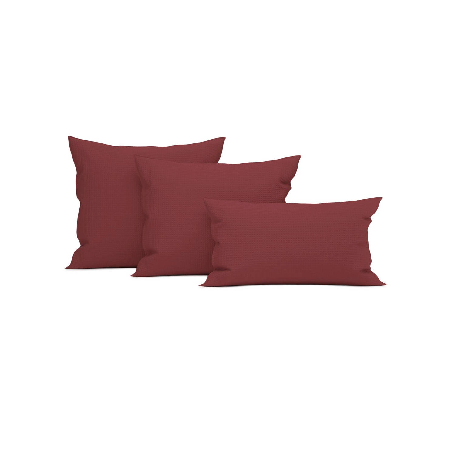 Heckett & Lane Wafel Kussensloop Katoen - Spicy Red 80x80cm - Rood