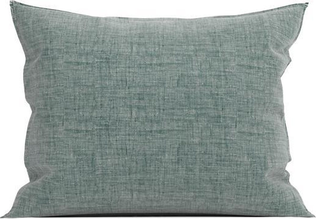 Zo Home Lino Kussensloop Linnen Look - Emerald Green 60x70cm - Groen