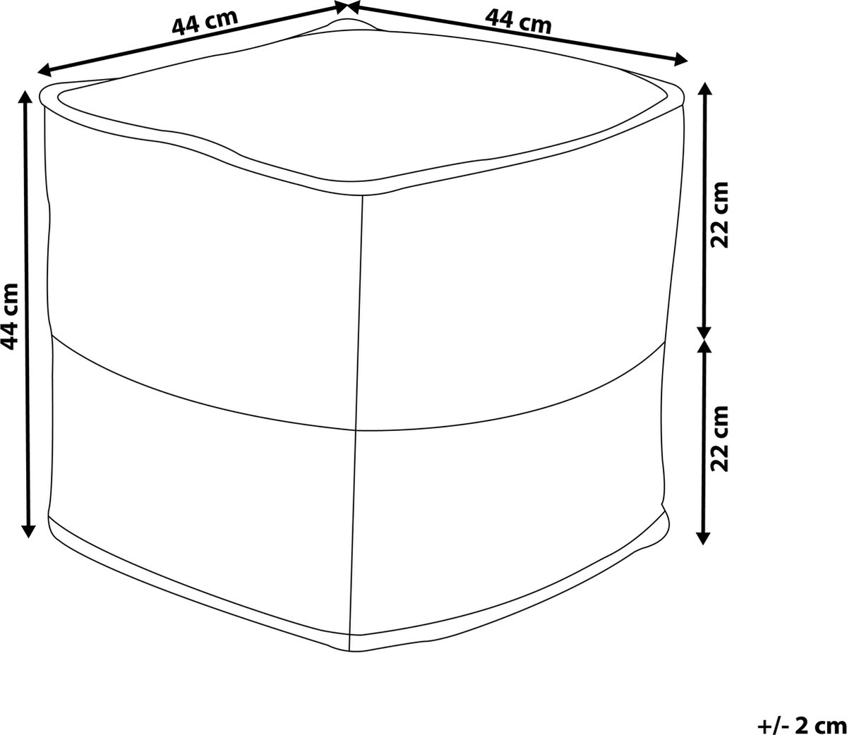 Beliani Kirama - Poef--katoen, Jute - Beige
